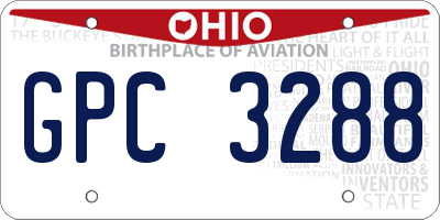 OH license plate GPC3288