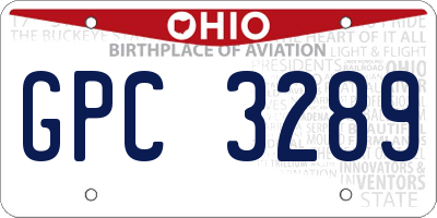 OH license plate GPC3289