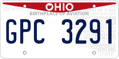 OH license plate GPC3291