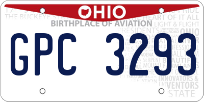 OH license plate GPC3293