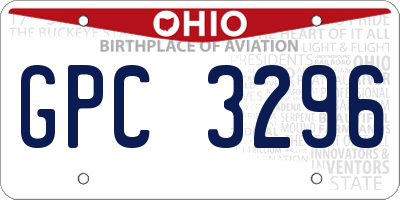 OH license plate GPC3296
