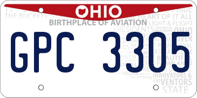 OH license plate GPC3305