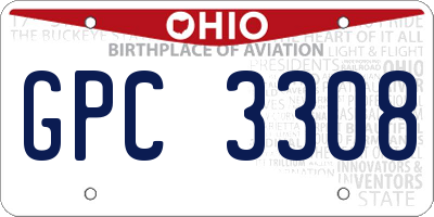 OH license plate GPC3308