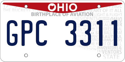 OH license plate GPC3311