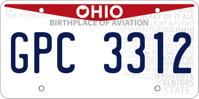 OH license plate GPC3312