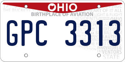 OH license plate GPC3313