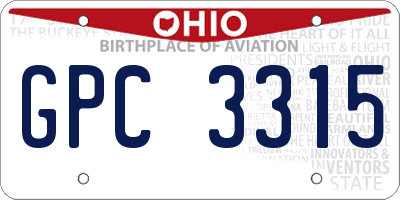 OH license plate GPC3315