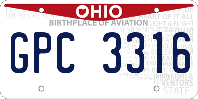 OH license plate GPC3316