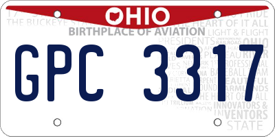 OH license plate GPC3317