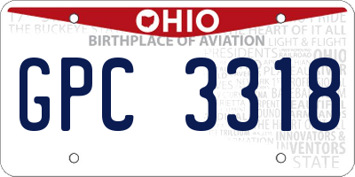 OH license plate GPC3318