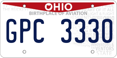 OH license plate GPC3330