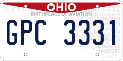 OH license plate GPC3331