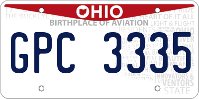 OH license plate GPC3335