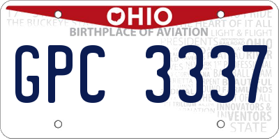 OH license plate GPC3337