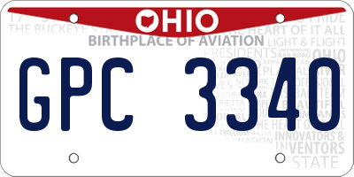 OH license plate GPC3340