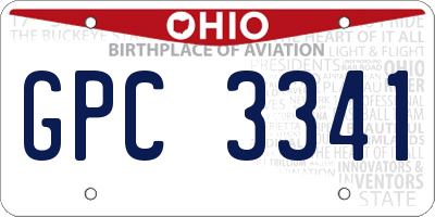 OH license plate GPC3341