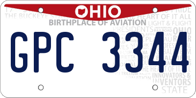 OH license plate GPC3344