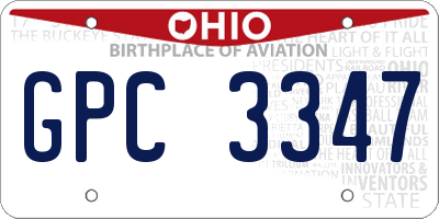 OH license plate GPC3347