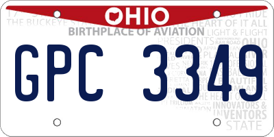 OH license plate GPC3349