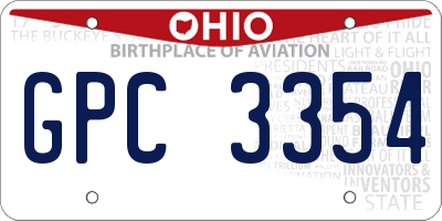 OH license plate GPC3354