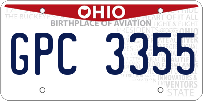 OH license plate GPC3355