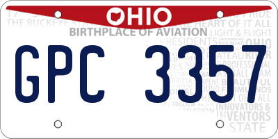 OH license plate GPC3357