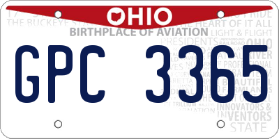 OH license plate GPC3365