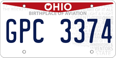 OH license plate GPC3374