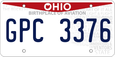 OH license plate GPC3376