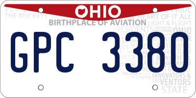 OH license plate GPC3380