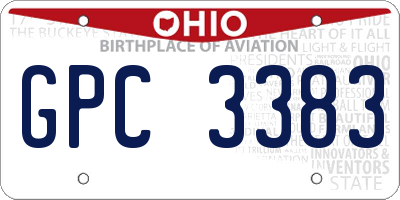 OH license plate GPC3383