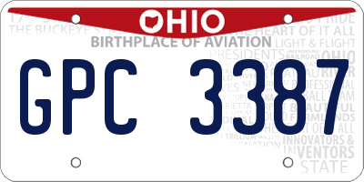 OH license plate GPC3387