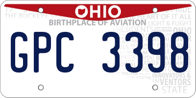OH license plate GPC3398
