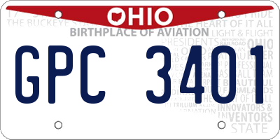 OH license plate GPC3401