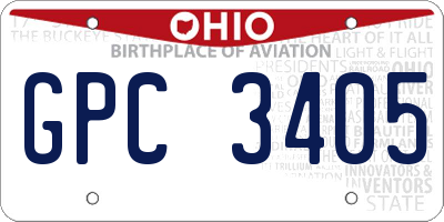 OH license plate GPC3405