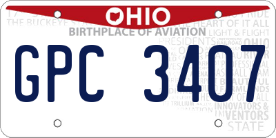 OH license plate GPC3407