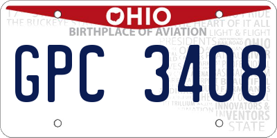 OH license plate GPC3408