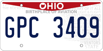 OH license plate GPC3409