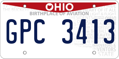 OH license plate GPC3413