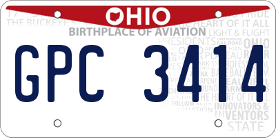 OH license plate GPC3414