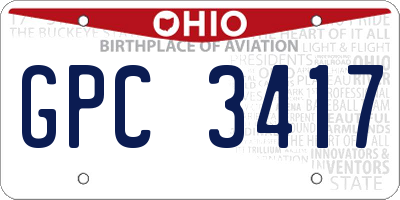 OH license plate GPC3417