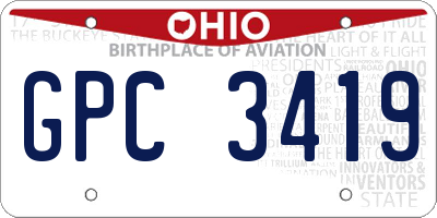 OH license plate GPC3419