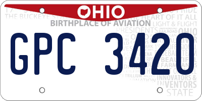 OH license plate GPC3420