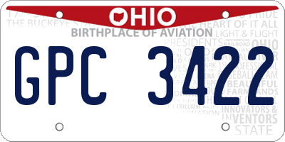OH license plate GPC3422