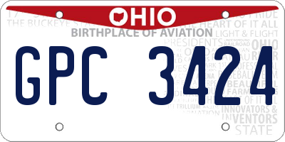 OH license plate GPC3424