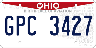 OH license plate GPC3427