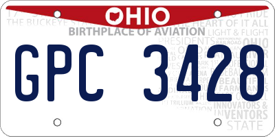 OH license plate GPC3428