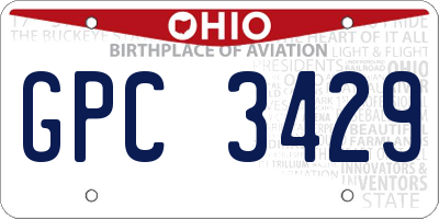 OH license plate GPC3429