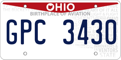 OH license plate GPC3430
