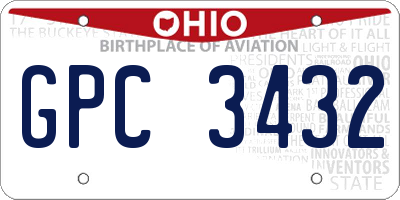 OH license plate GPC3432